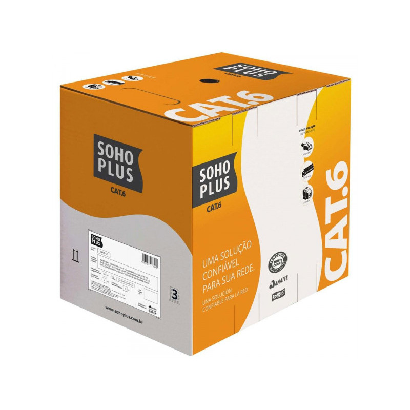 cabo-lan-utp-cat6-24-awg-4-pares-rohs-305m-preto-soho-plus