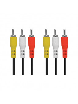 cabo de audio e video 3 rca macho x 3 rca macho 1.5 metros 3rca-15 vinik 10 un