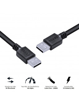 cabo-de-dados-usb-a-2-macho-2m-puam22-pcyes