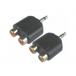 adaptador p2 stereo x 2 jack rca tblack 10 un