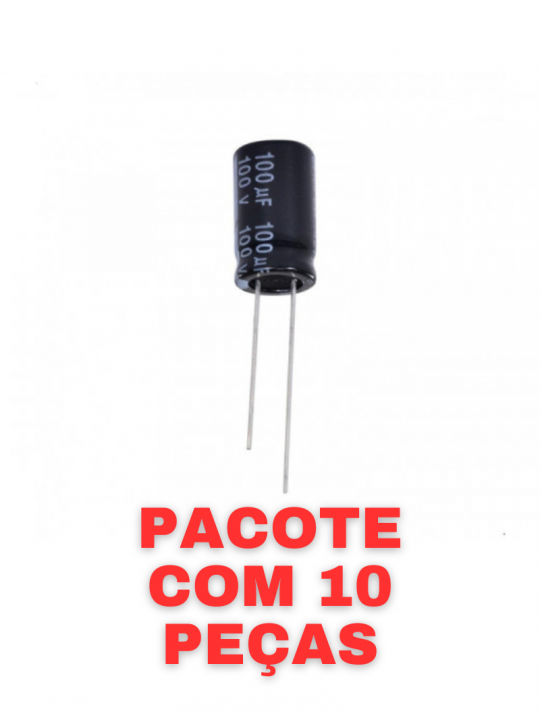 capacitor eletrolitico 100uf 100v vinik 10 un