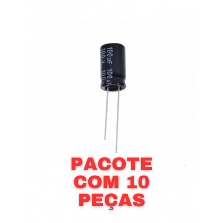 capacitor eletrolitico 100uf 100v vinik 10 un