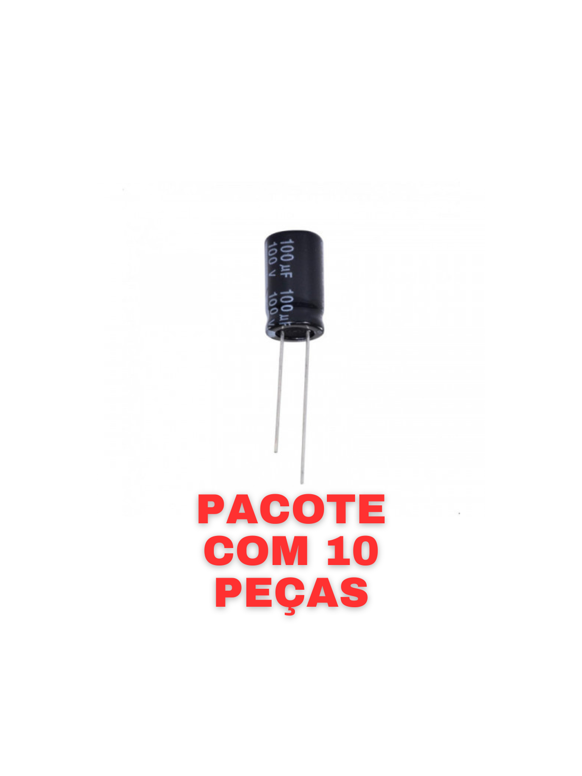 capacitor eletrolitico 100uf 100v vinik 10 un