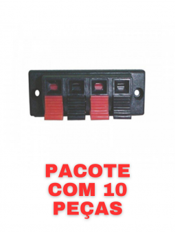 borne de pressao retangular 4 vias 2.3x7.0cm tblack 10 un