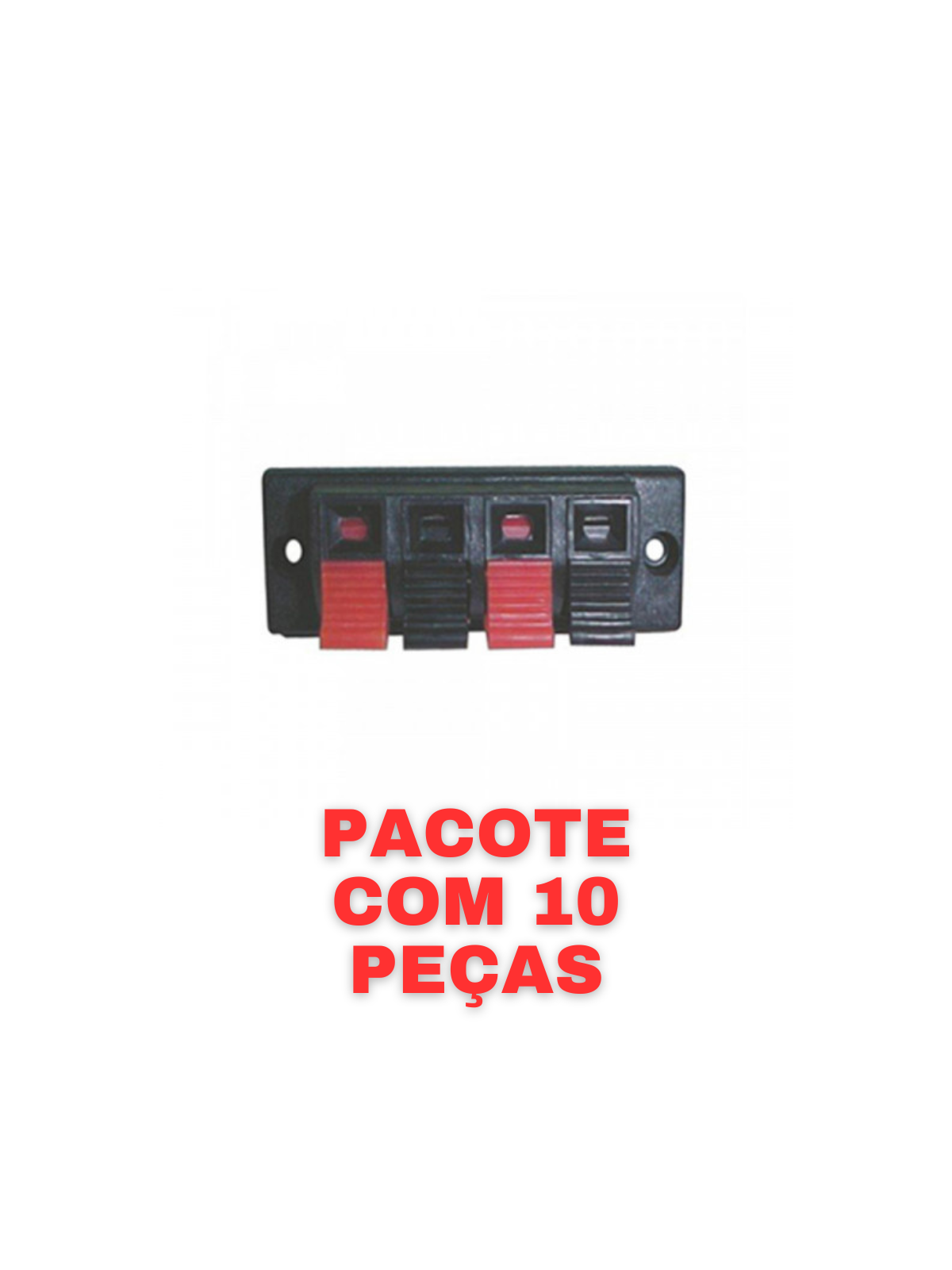 borne de pressao retangular 4 vias 2.3x7.0cm tblack 10 un