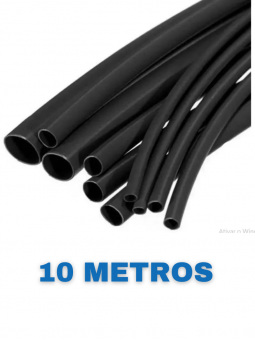 espaguete termo retratil 5.0mm preto 10 un