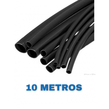 espaguete termo retratil 5.0mm preto 10 un
