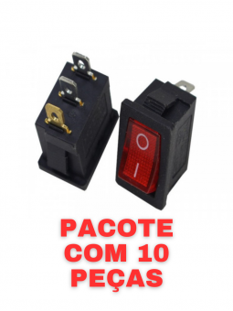 chave gangorra iluminada 3t 2p mini tblack 10 un