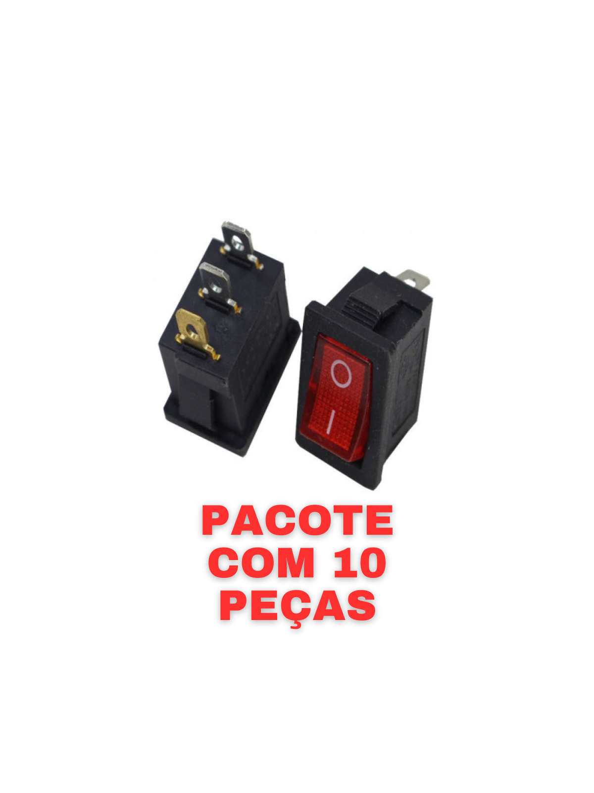 chave gangorra iluminada 3t 2p mini tblack 10 un