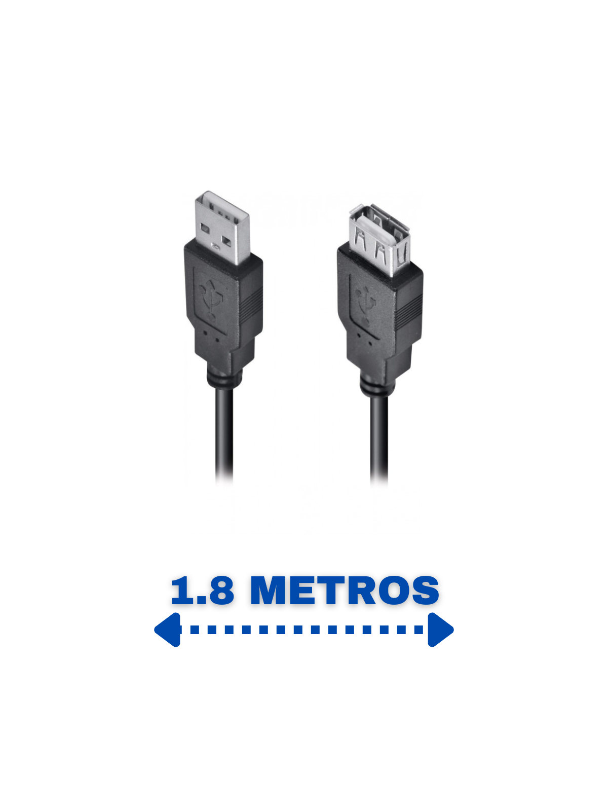 cabo extensor usb 2.0 uamaf-18 vinik 10 un