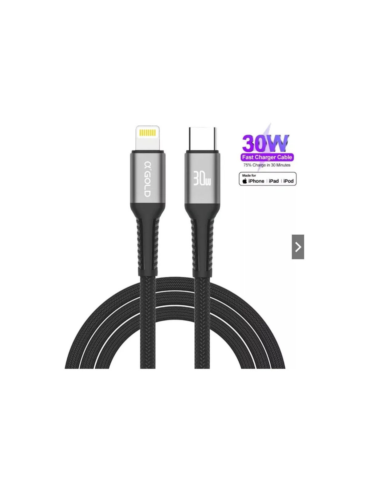 cabo-tipo-c-ios-2m-3w-cb68-agold