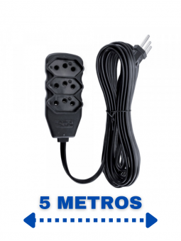 extensao-3-tomadas-slim-tripolar-preto-5m-force-line