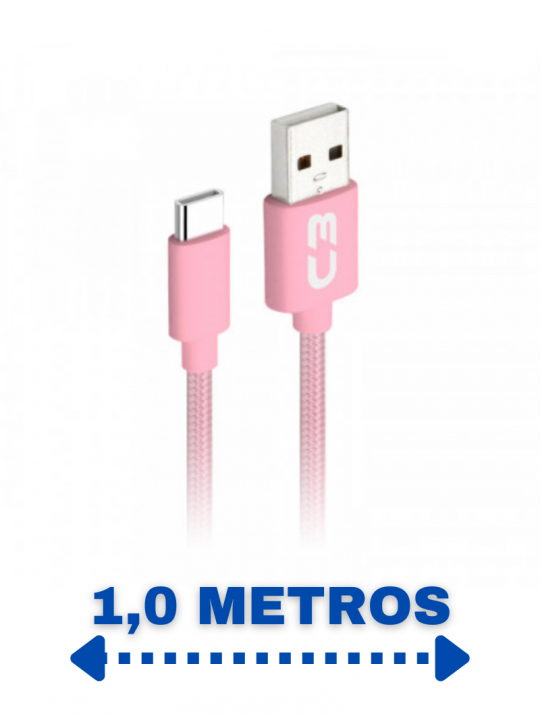 cabo-usb-tipo-c-2a-1m-cbc11pk-para-android-c3-tech