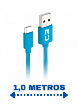 cabo-usb-tipo-c-2a-1m-cbc11bl-para-android-c3-tech