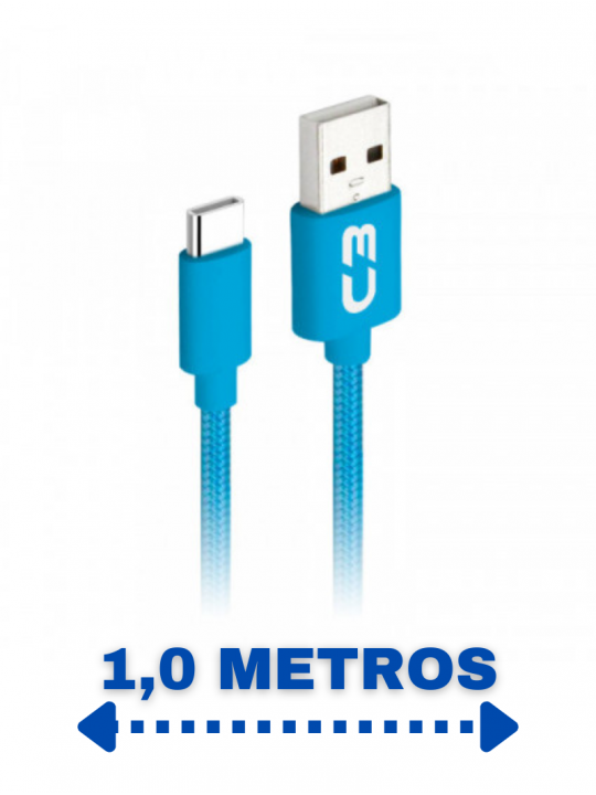 cabo-usb-tipo-c-2a-1m-cbc11bl-para-android-c3-tech