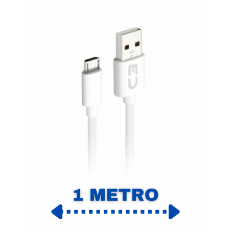 cabo-usb-micro-usb-2a-1m-cbm1wh-para-android-c3-tech