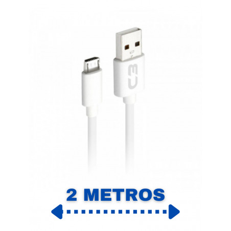 cabo-usb-micro-usb-2a-2m-cbm2wh-para-android-c3-tech