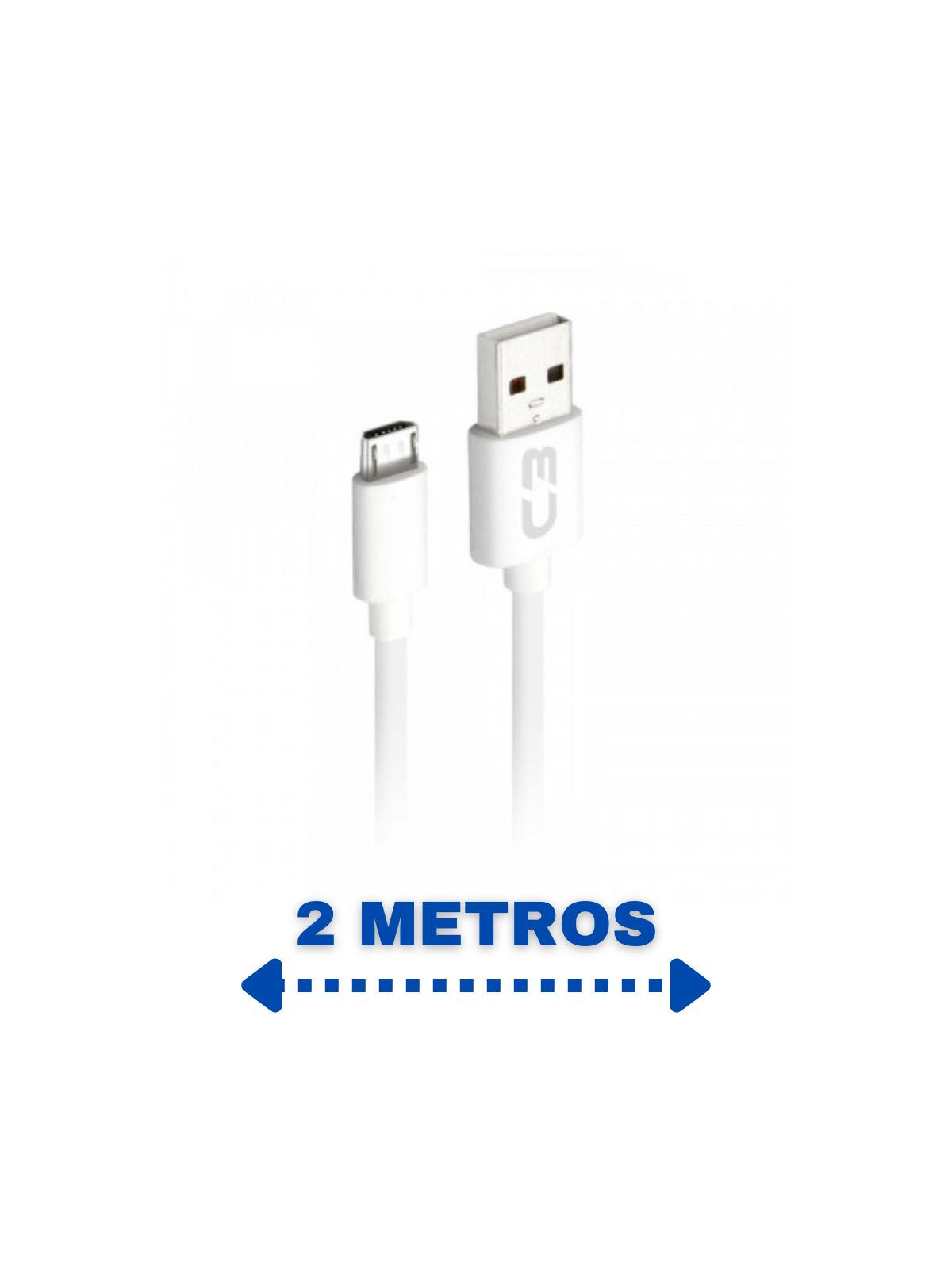cabo-usb-micro-usb-2a-2m-cbm2wh-para-android-c3-tech
