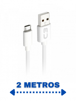 cabo-usb-micro-usb-2a-2m-cbm21wh-para-android-c3-tech