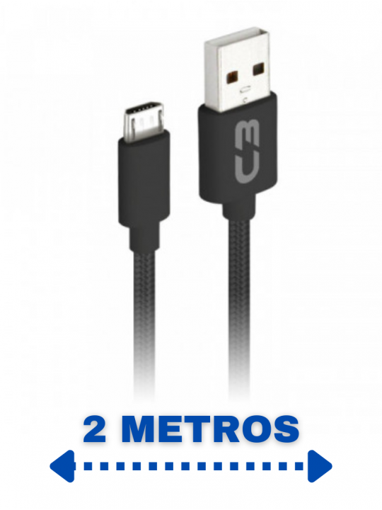 cabo-usb-micro-usb-2a-2m-cbm21bk-para-android-c3-tech