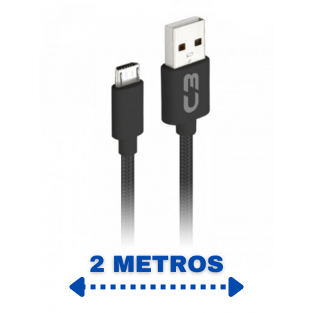 cabo-usb-micro-usb-2a-2m-cbm21bk-para-android-c3-tech