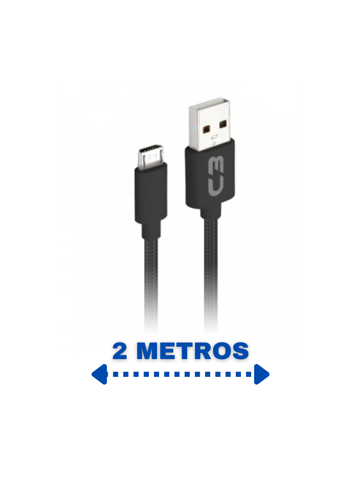 cabo-usb-micro-usb-2a-2m-cbm21bk-para-android-c3-tech