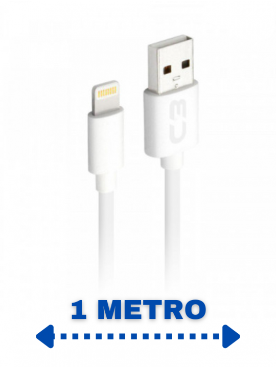 cabo-usb-lightning-2a-1m-cbl1wh-para-ios-c3-tech