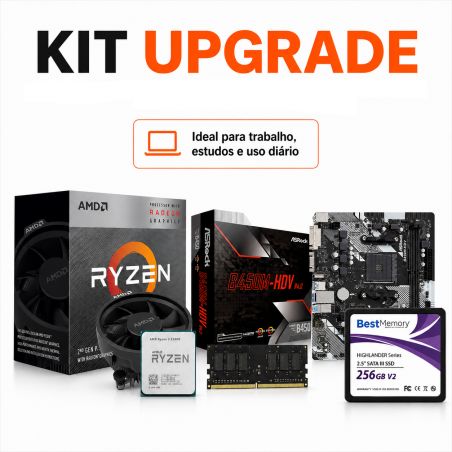 KIT AMD 3200G/B450M/8GB/SSD 256GB